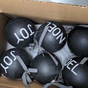 NIB Black and White Ornaments